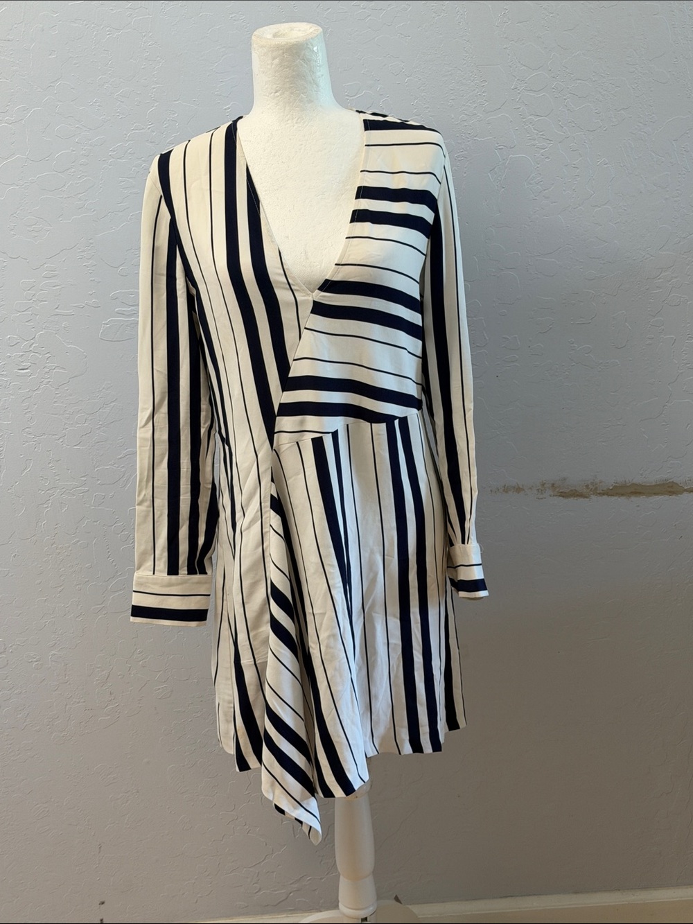 Zara Black and White Striped Mini Dress
